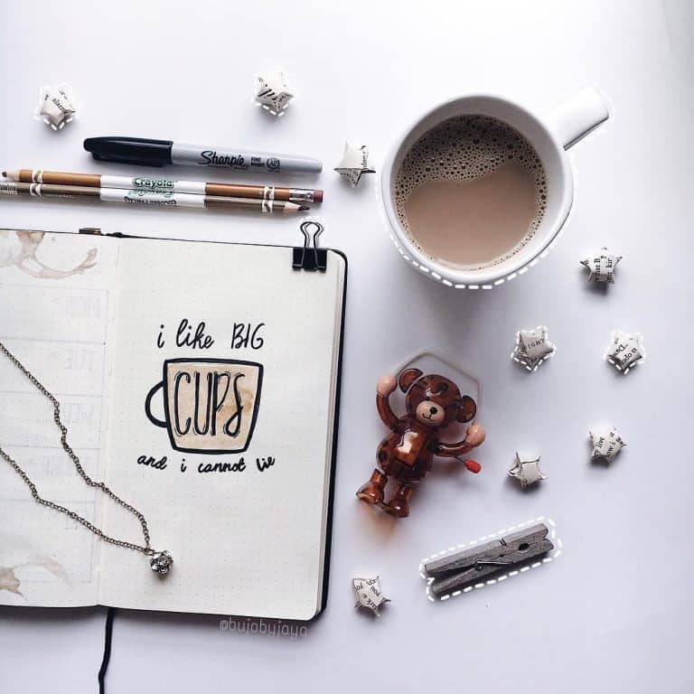 coffee bullet journal layout spread ideas