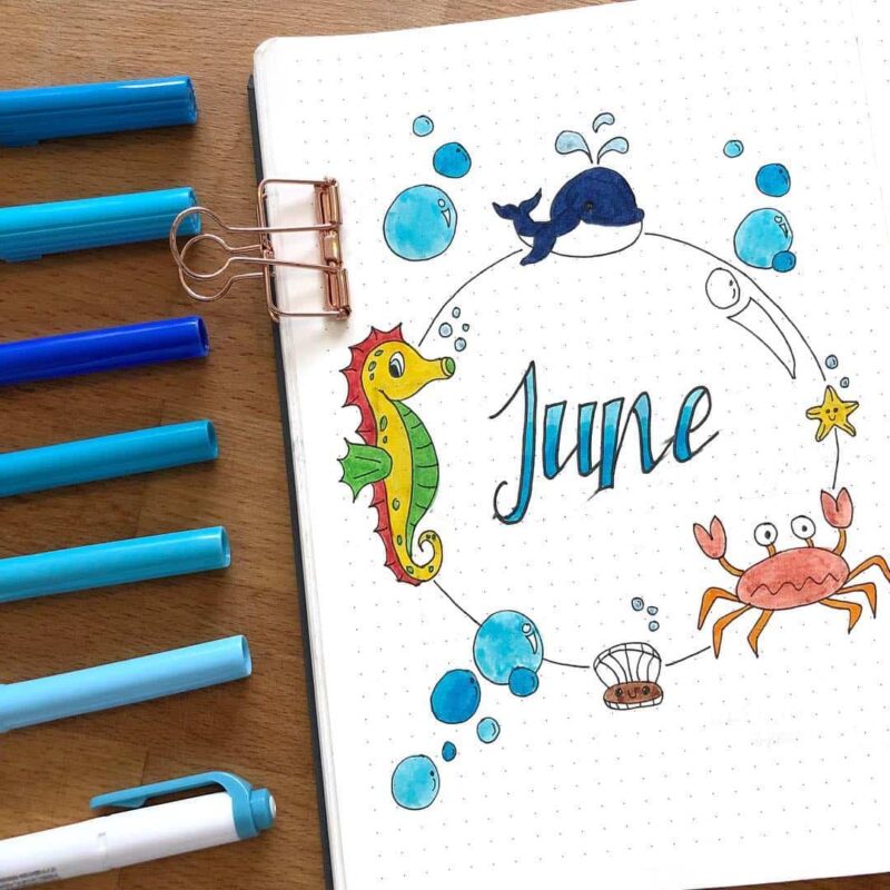 51 Amazing Ocean Bullet Journal layouts to delight YOU! | My Inner Creative