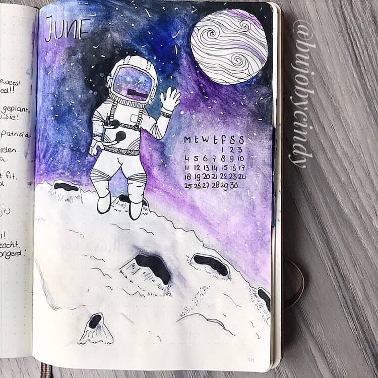 Sketchbook Journal: Large Outer Space Astronaut Rocket Themed