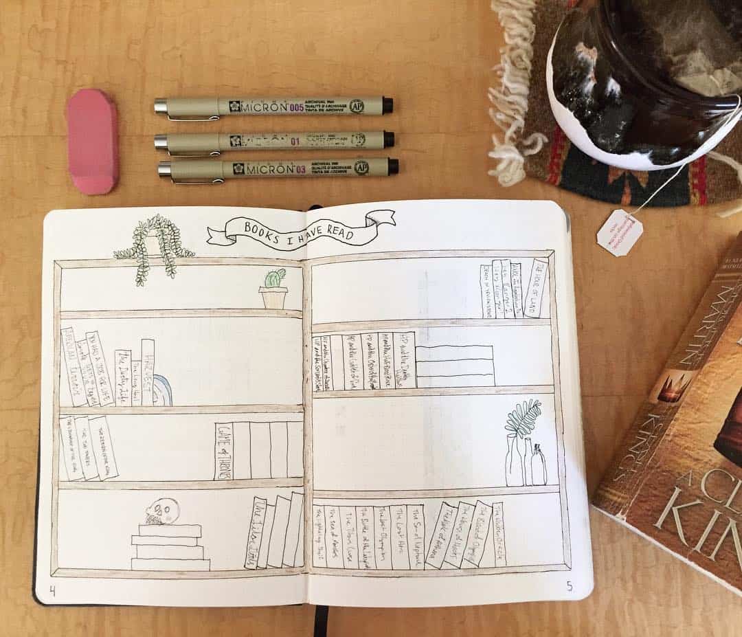 55+ Creative Book and Reading trackers for your Bullet journal