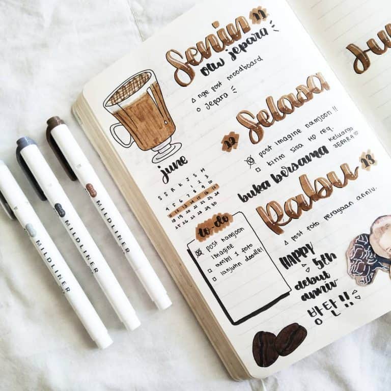 coffee bullet journal layout spread ideas