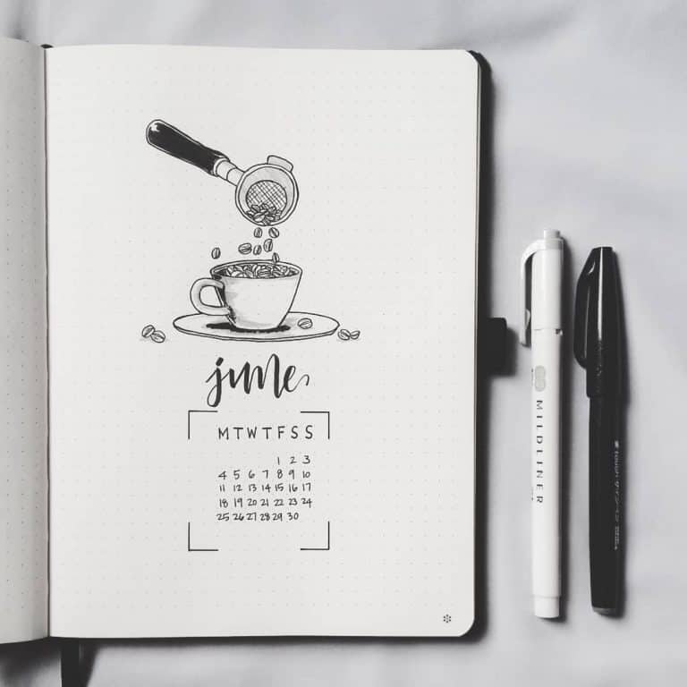 coffee bullet journal layout spread ideas