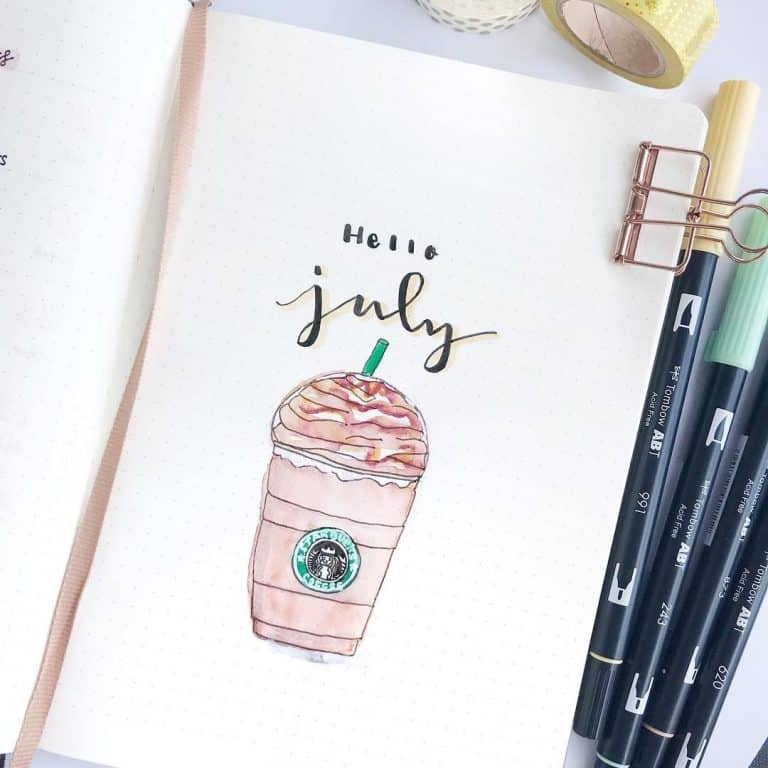 coffee bullet journal layout spread ideas