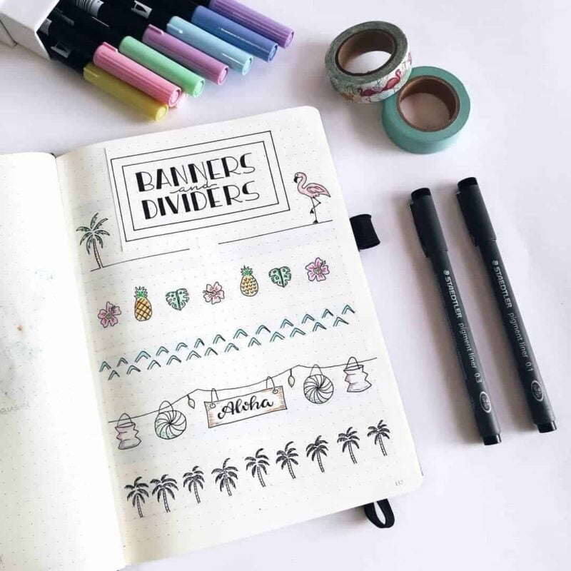 33 tropical inspired bullet journal spreads | My Inner Creative