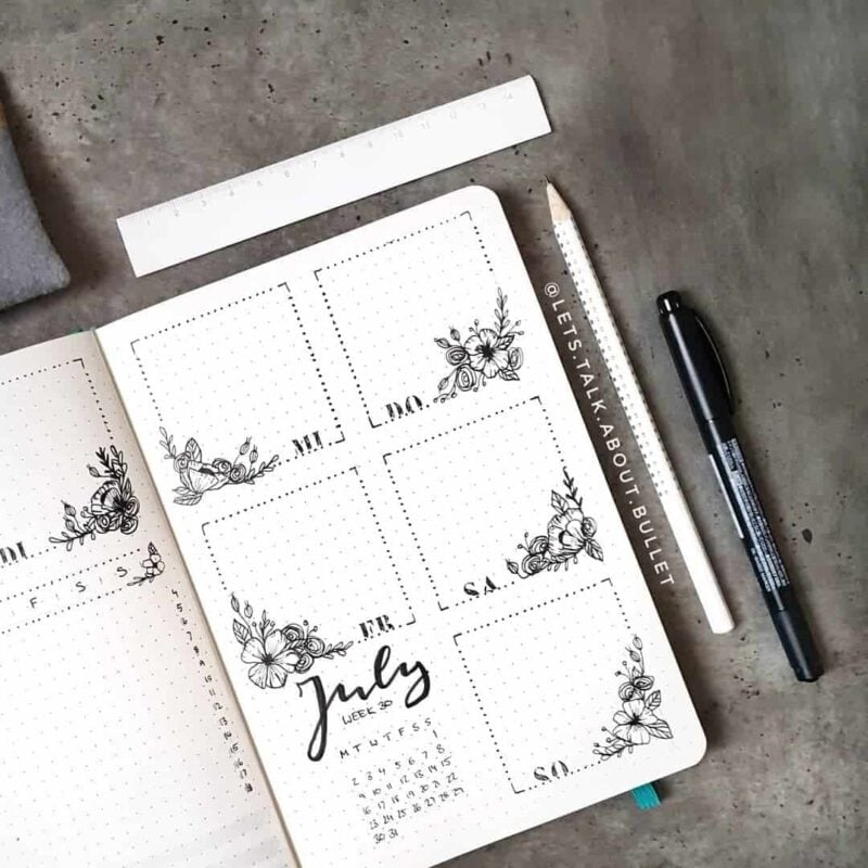 70 incredibly pretty floral bullet journal spreads | My Inner Creative