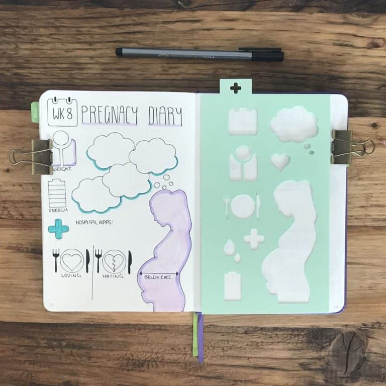 pregnancy tracker bullet journal layout