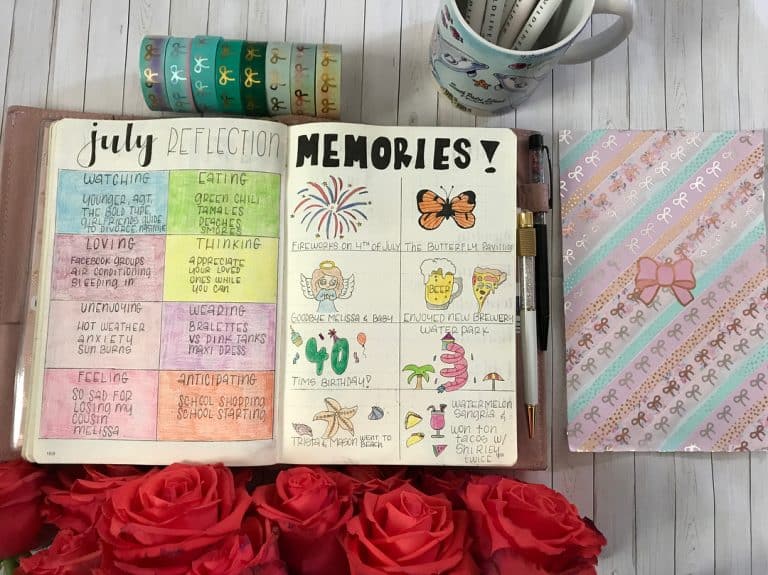 Memory spreads in your bullet journal