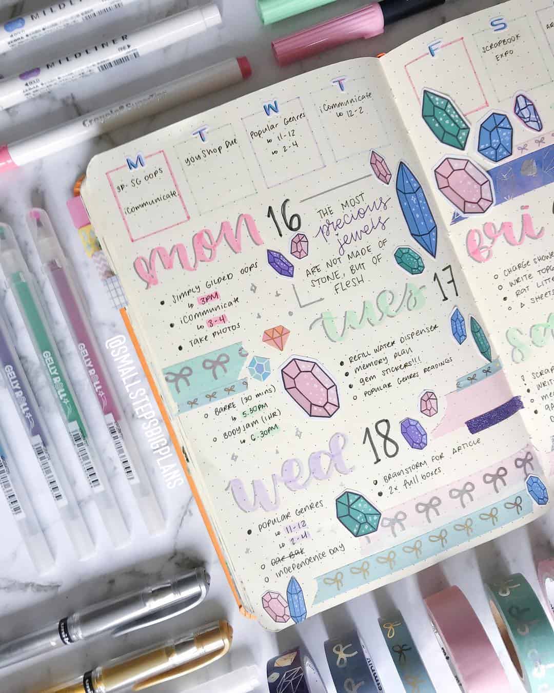 23 Crystal inspired bullet journal spreads | My Inner Creative