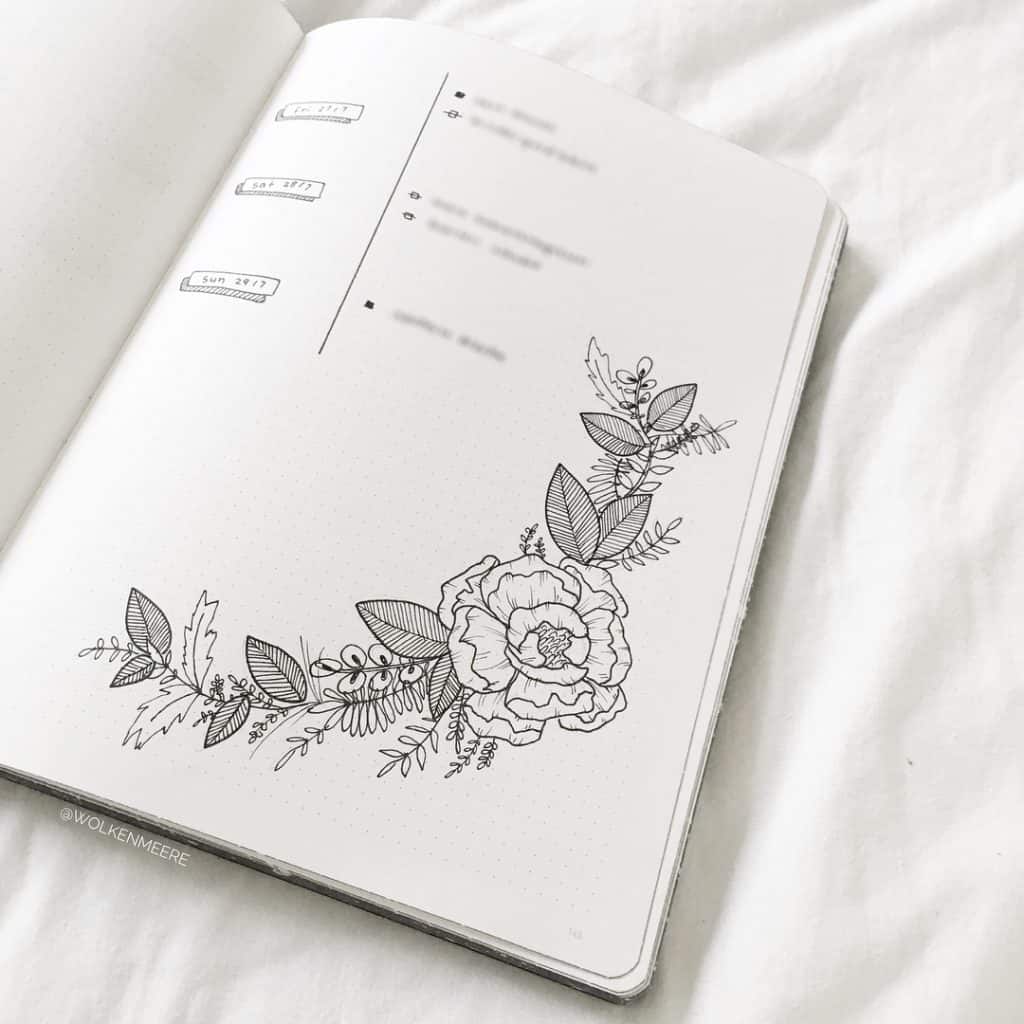 70 incredibly pretty floral bullet journal spreads | My Inner Creative