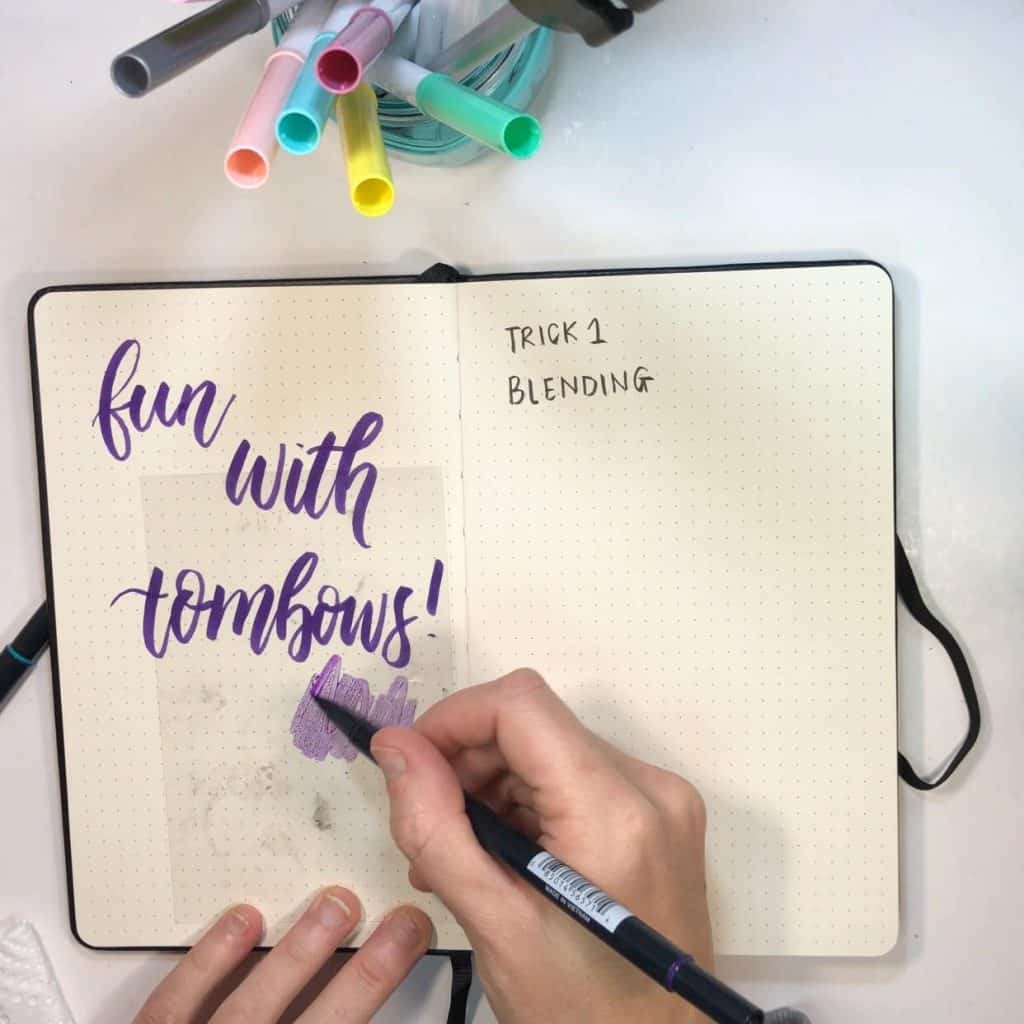 7 ways to blend your Tombow Markers in your Bullet journal