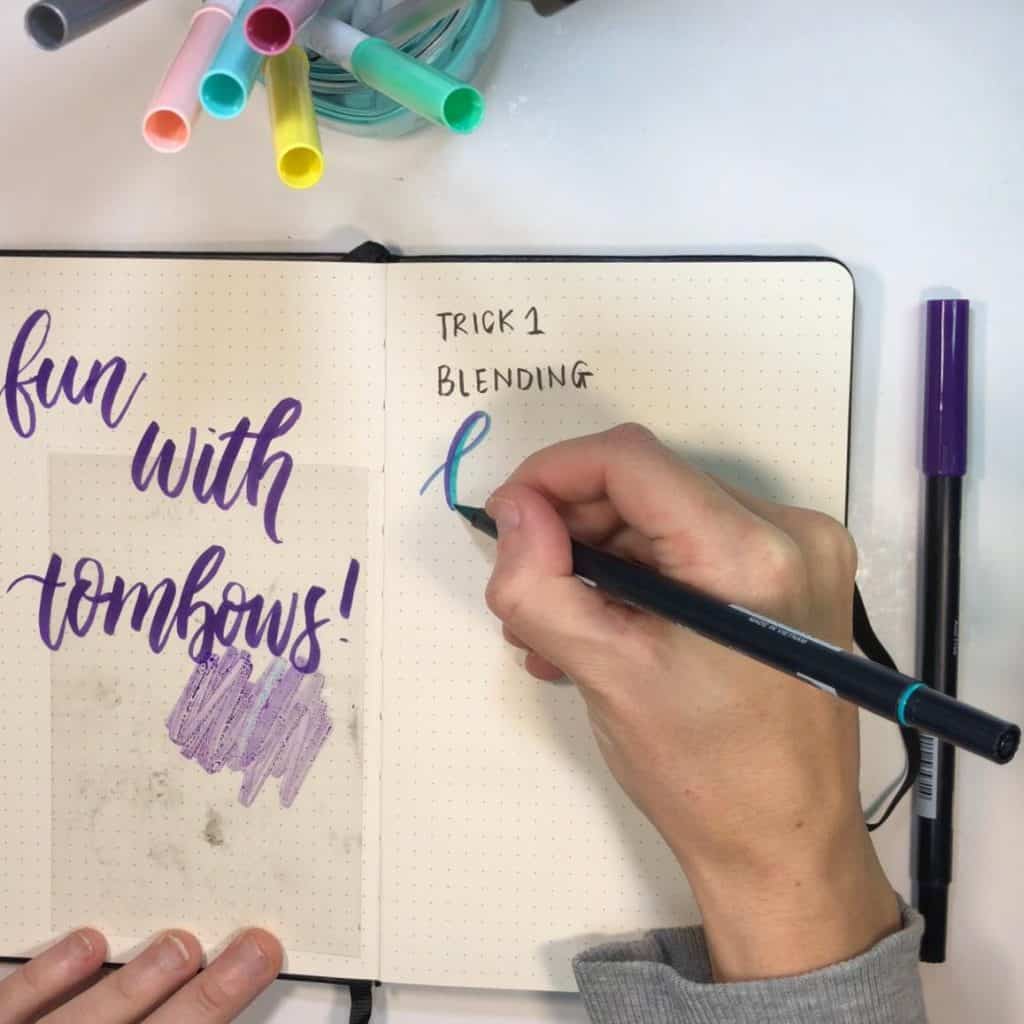 7 ways to blend your Tombow Markers in your Bullet journal