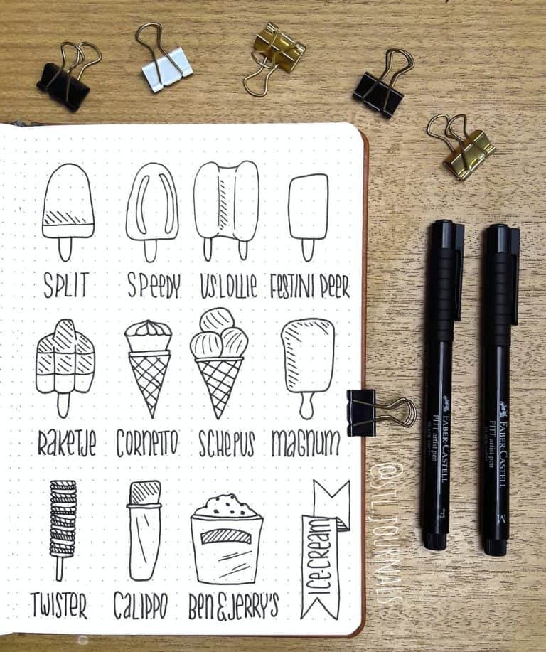 Ice-Cream Bullet Journal Layout Idea