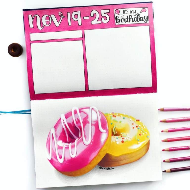 donut bullet journal layout & spread ideas