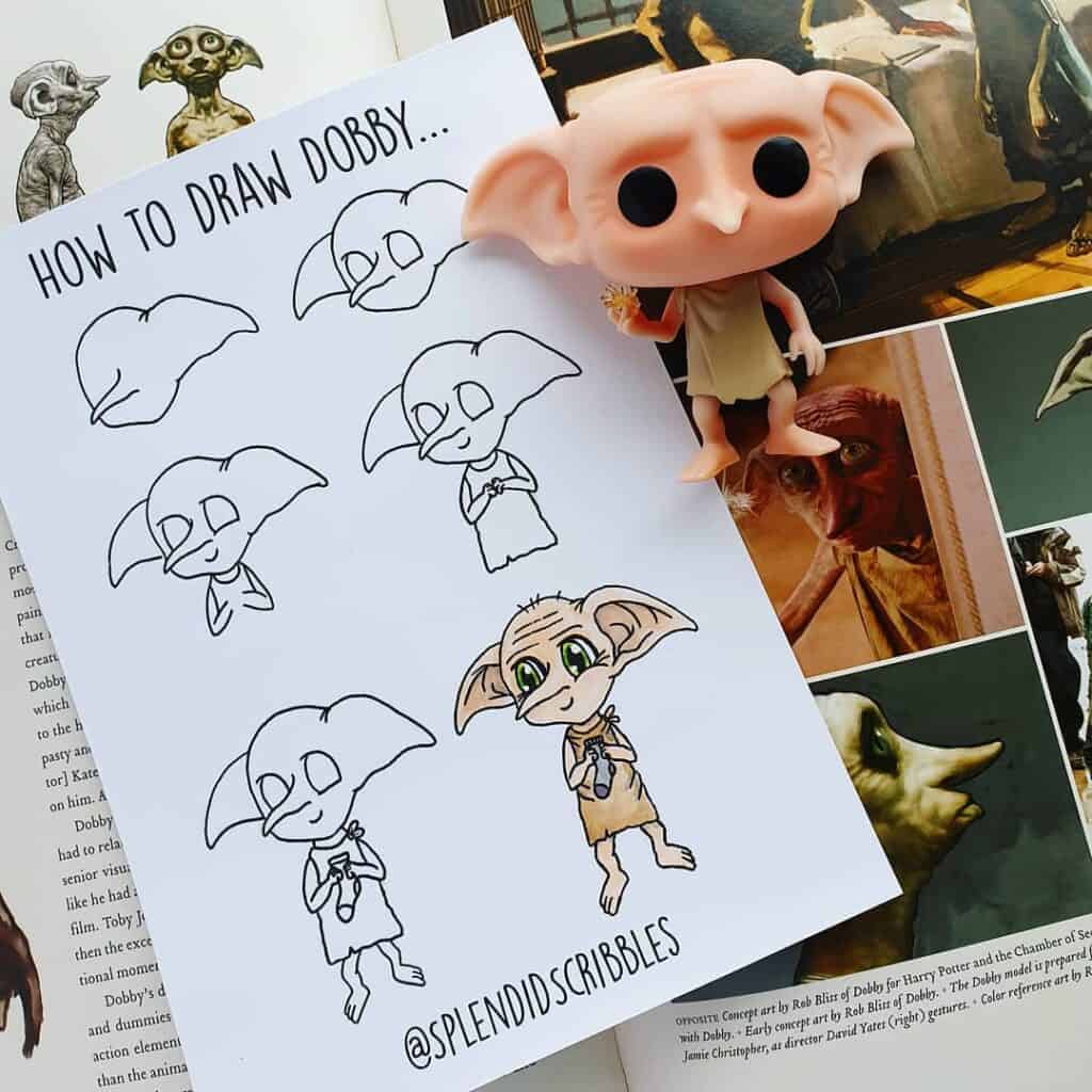 Featured image of post How To Draw Dobby Easy Sometimes i forget how much i love drawing and i ve started looking for new ideas to try out during those breaks in class when i don t have or even want my phone