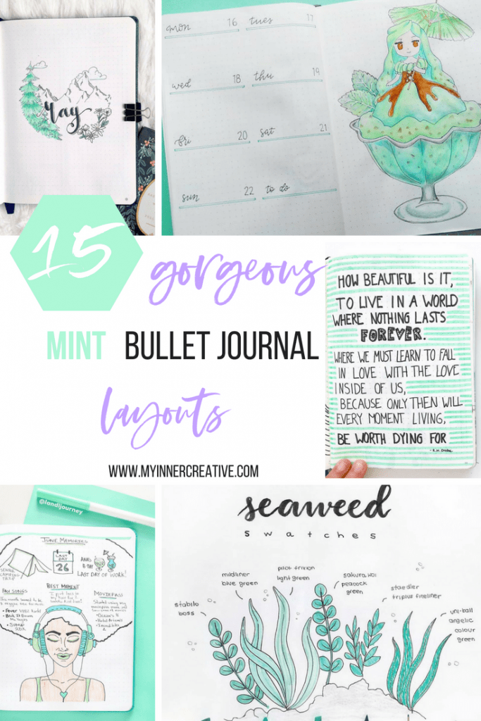 mint bullet journal layout