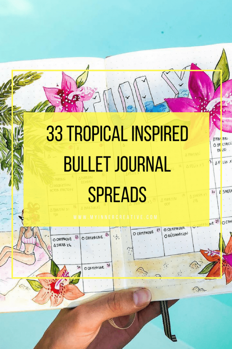 33 tropical inspired bullet journal spreads