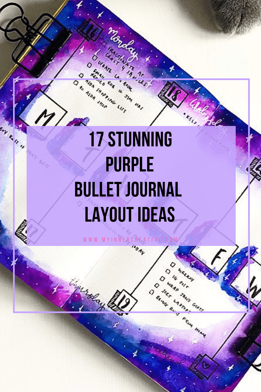 purple bullet journal layouts