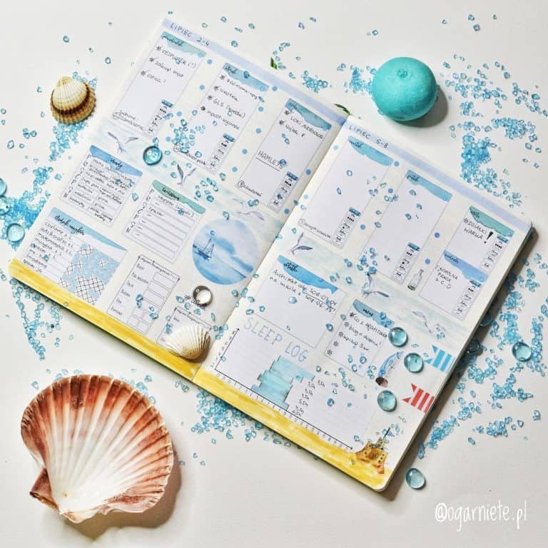 blue spreads and layouts - August