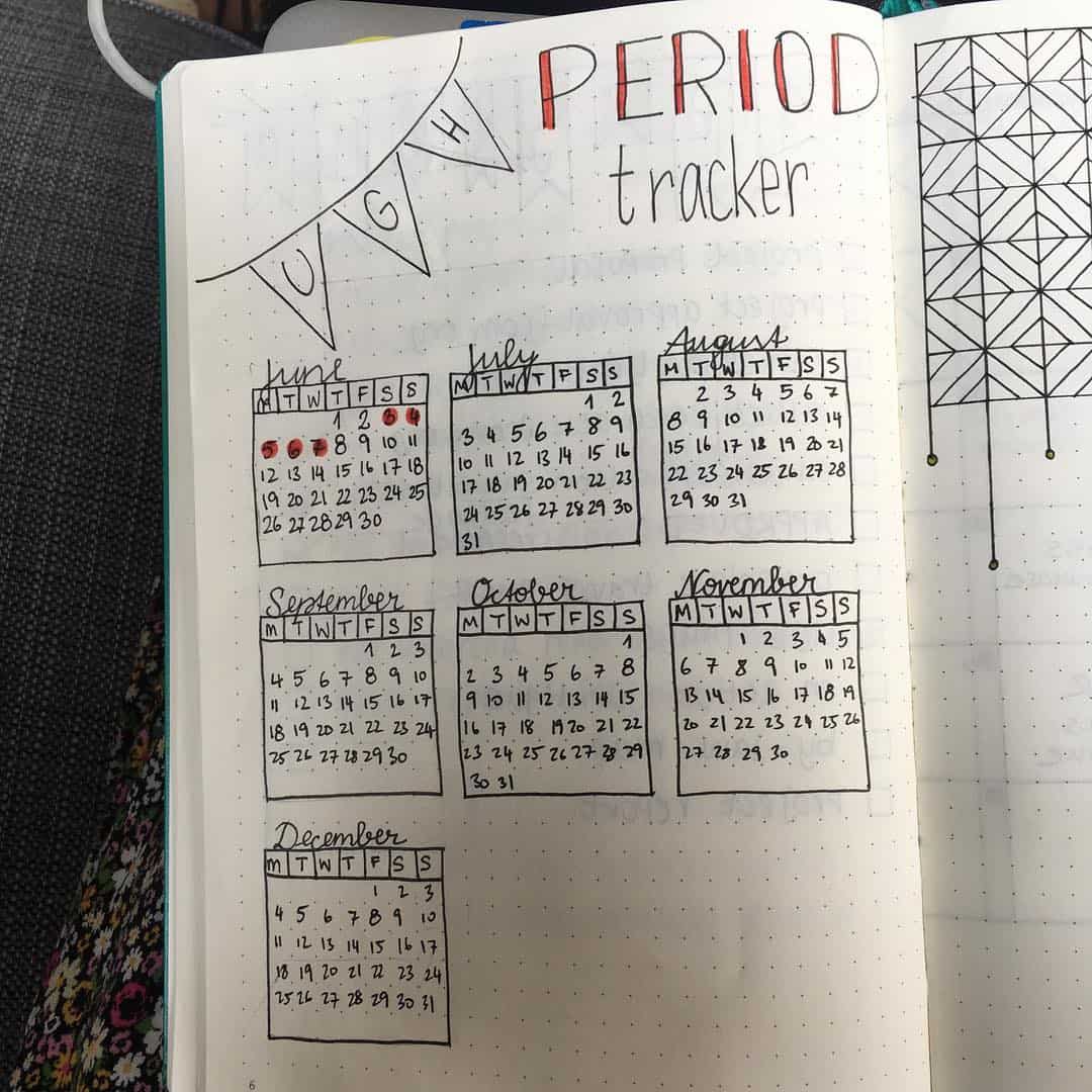 bullet journal period tracker layout ideas (2) | My Inner Creative