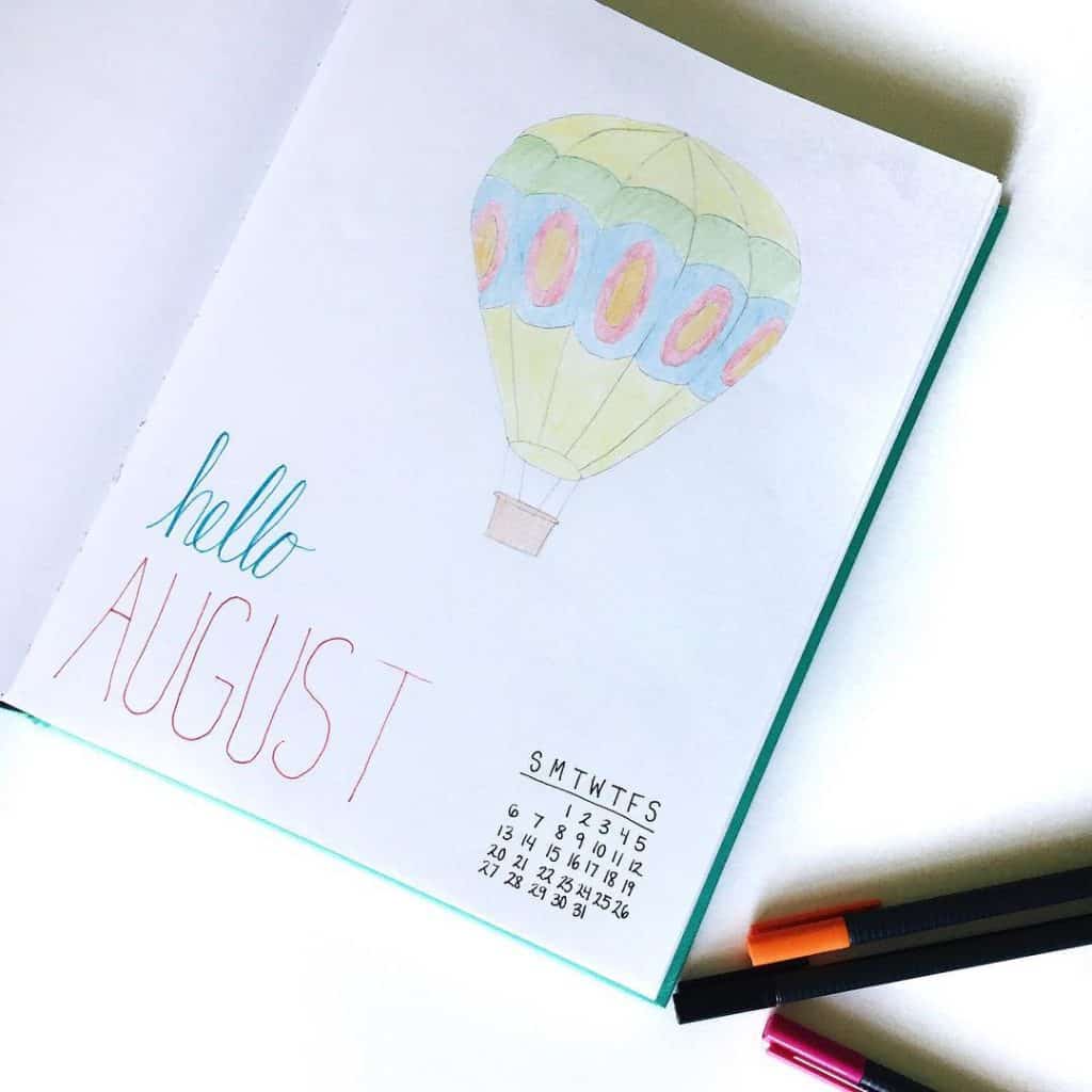 50+ Hot Air Balloon bullet journal layout Ideas and Spreads | My Inner ...