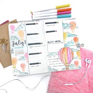 50+ Hot Air Balloon bullet journal layout Ideas and Spreads | My Inner ...