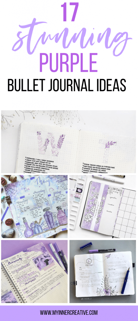 purple bullet journal layouts