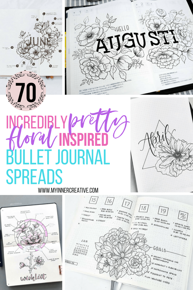 70 incredibly pretty floral bullet journal spreads | My Inner Creative