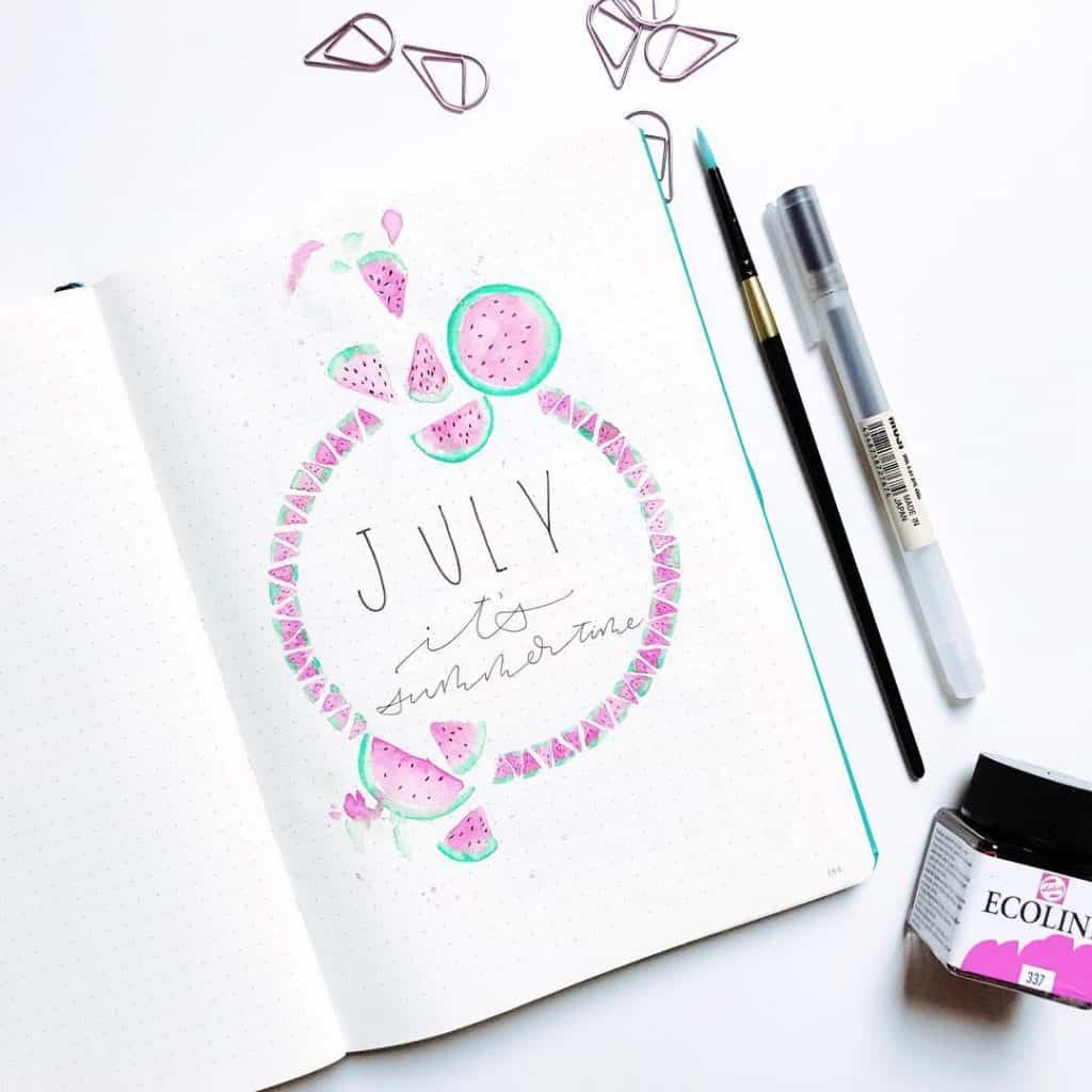 Watermelon bullet journal ideas