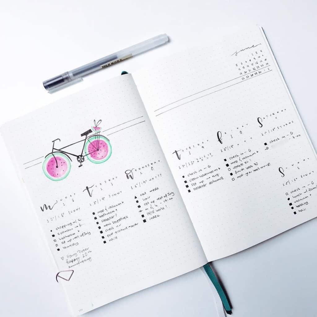 Watermelon bullet journal ideas