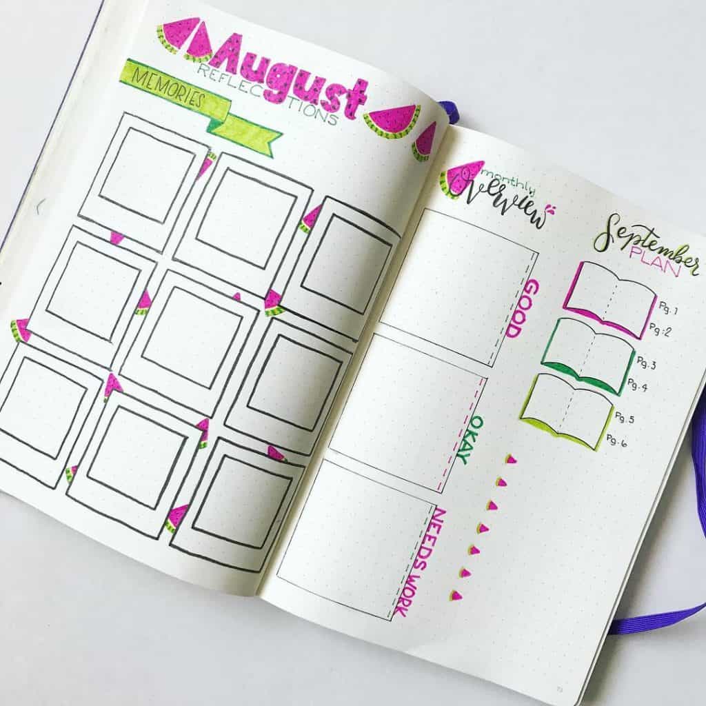 Watermelon bullet journal ideas