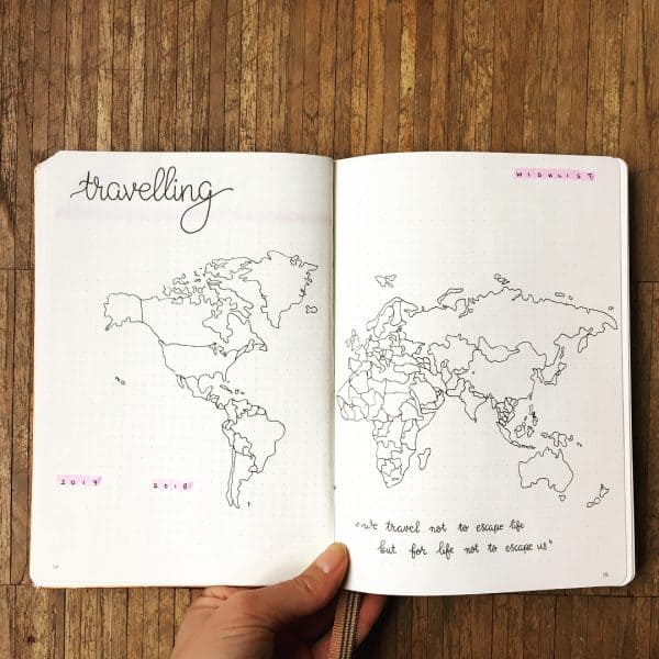 50+ Travel Inspired Bullet Journal Spreads
