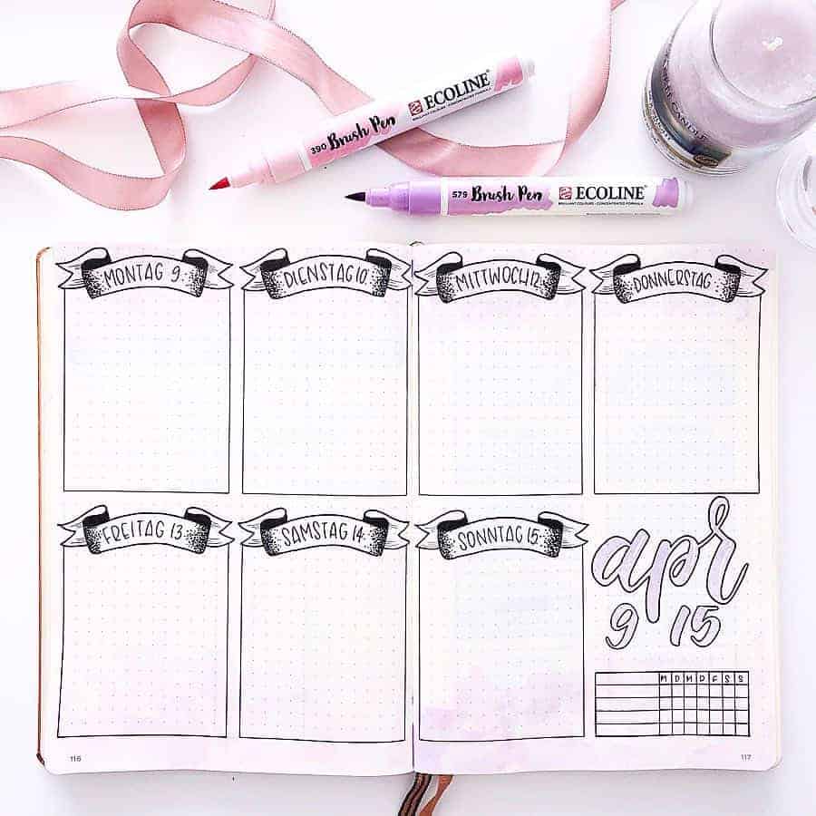 Pink Bullet Journal Spreads