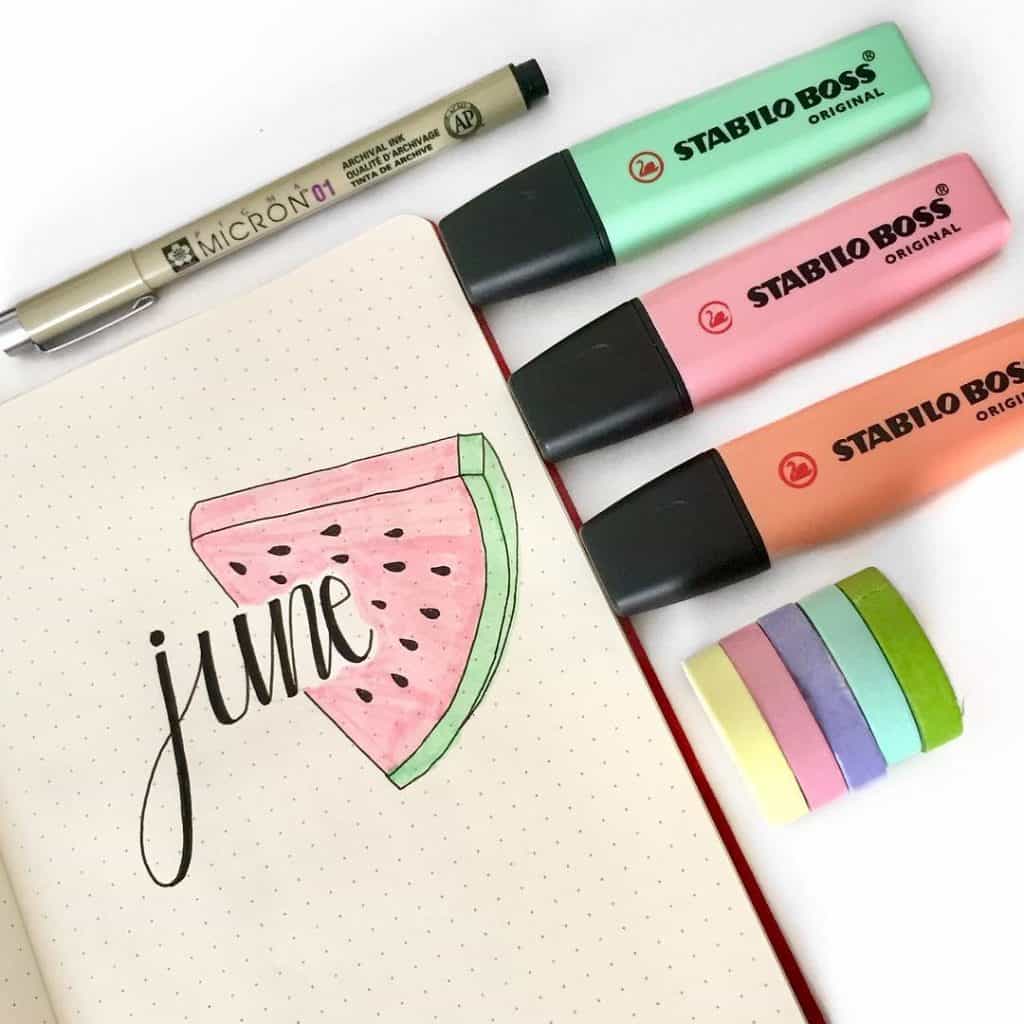 Watermelon bullet journal ideas