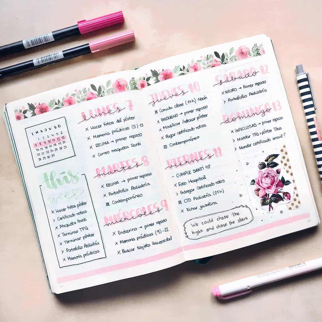 pink bullet journal layout | My Inner Creative