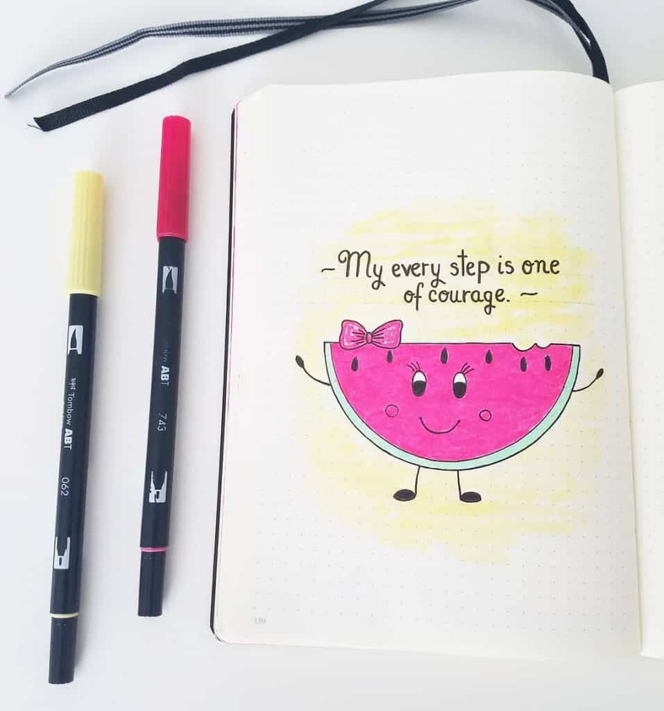 Watermelon bullet journal ideas