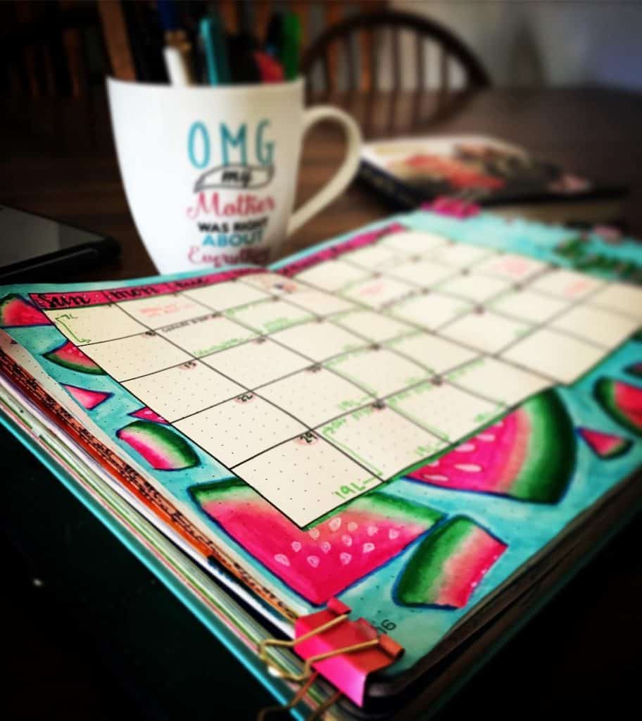 Watermelon bullet journal ideas