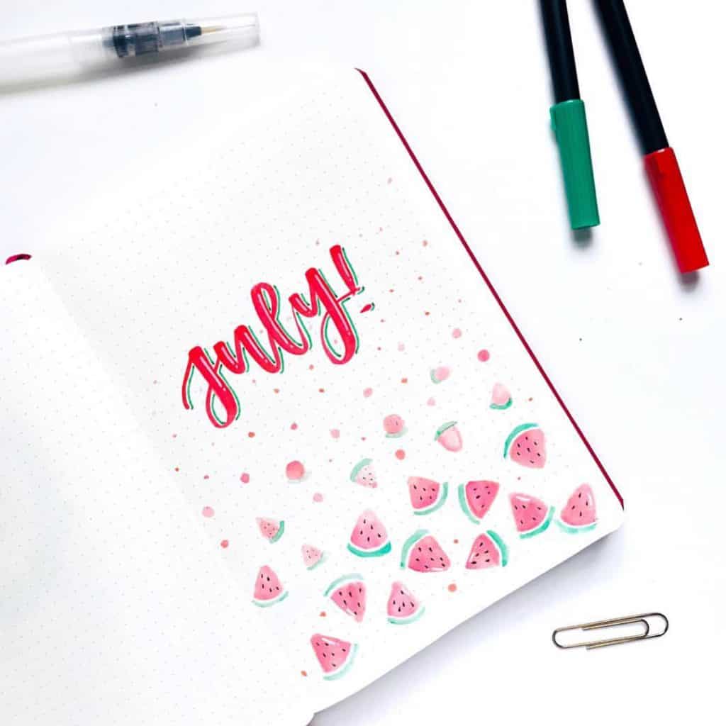 Watermelon bullet journal ideas