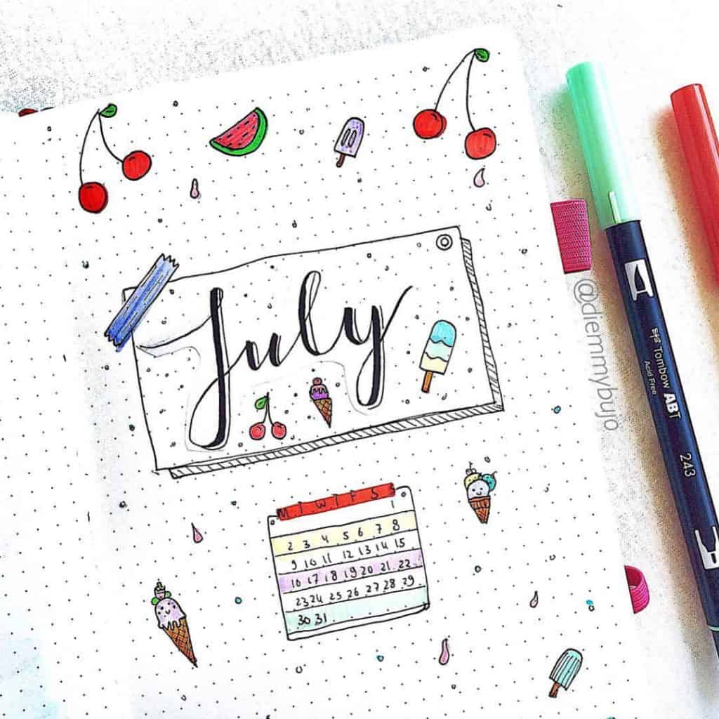 Watermelon bullet journal ideas