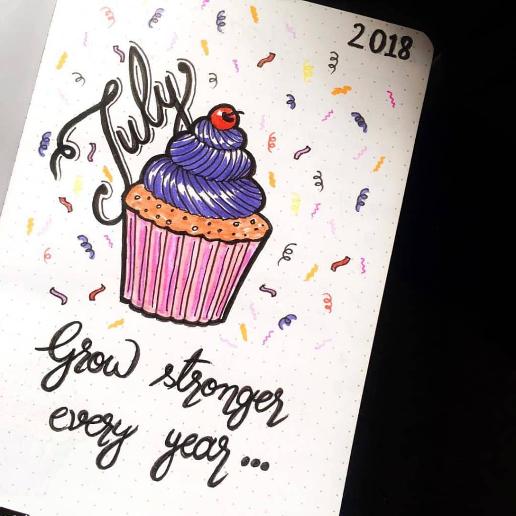 cupcake inspired bullet journal layout