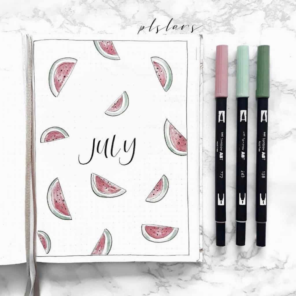 Watermelon bullet journal ideas