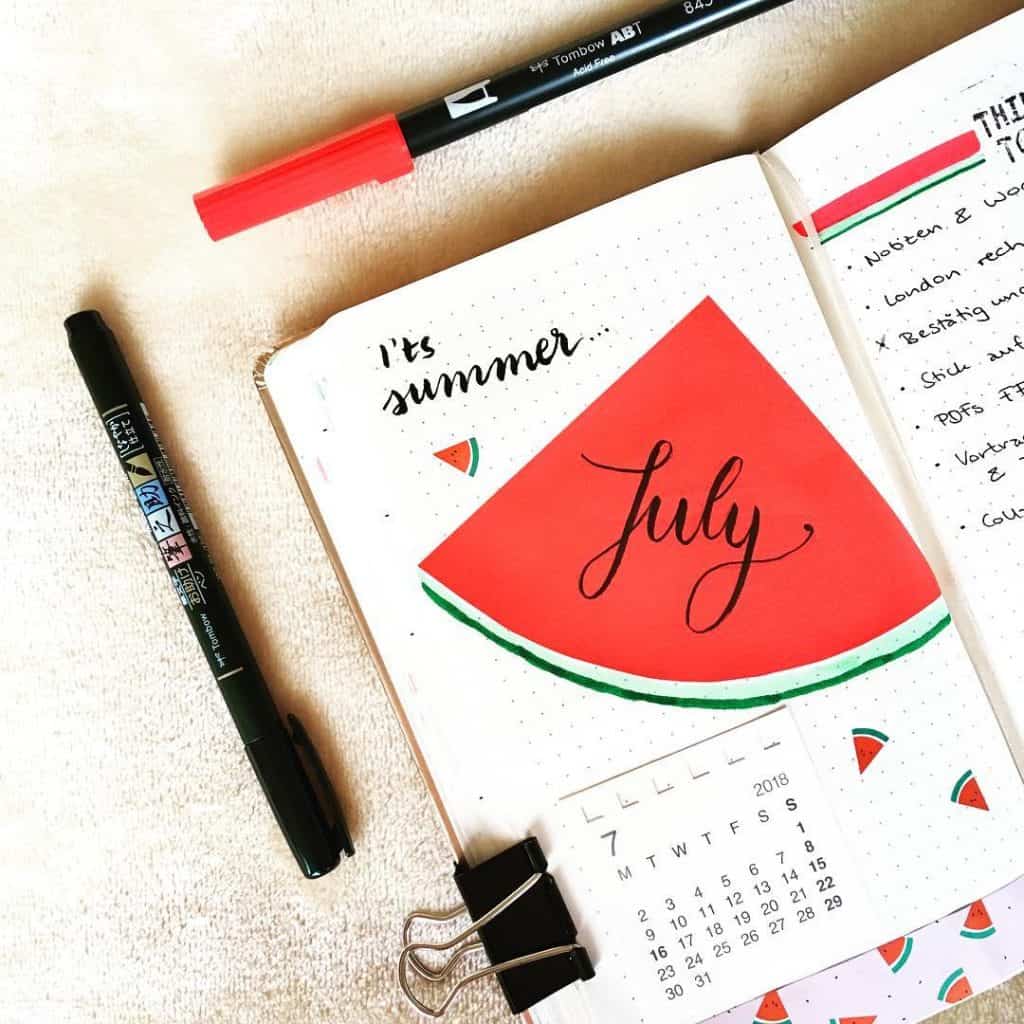 Watermelon bullet journal ideas