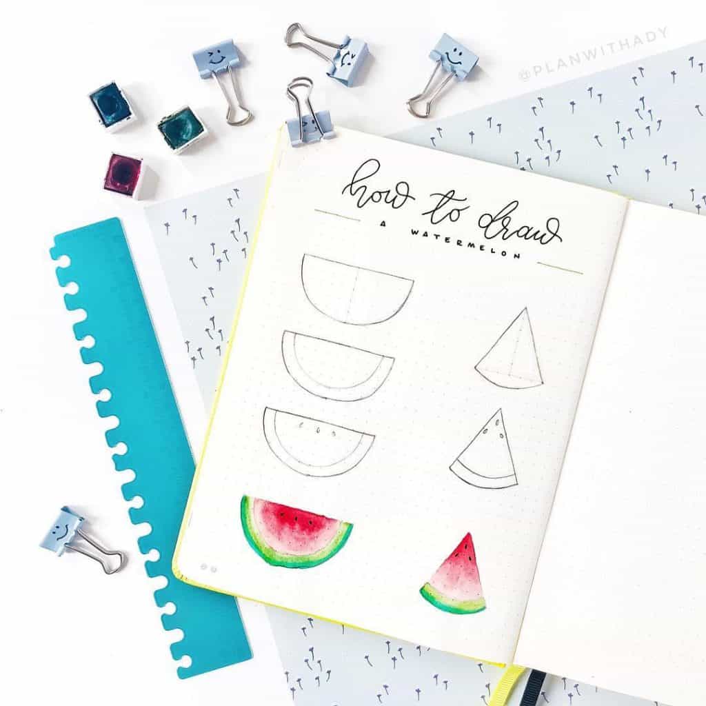 Watermelon bullet journal ideas