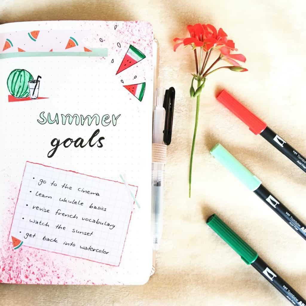 Watermelon bullet journal ideas