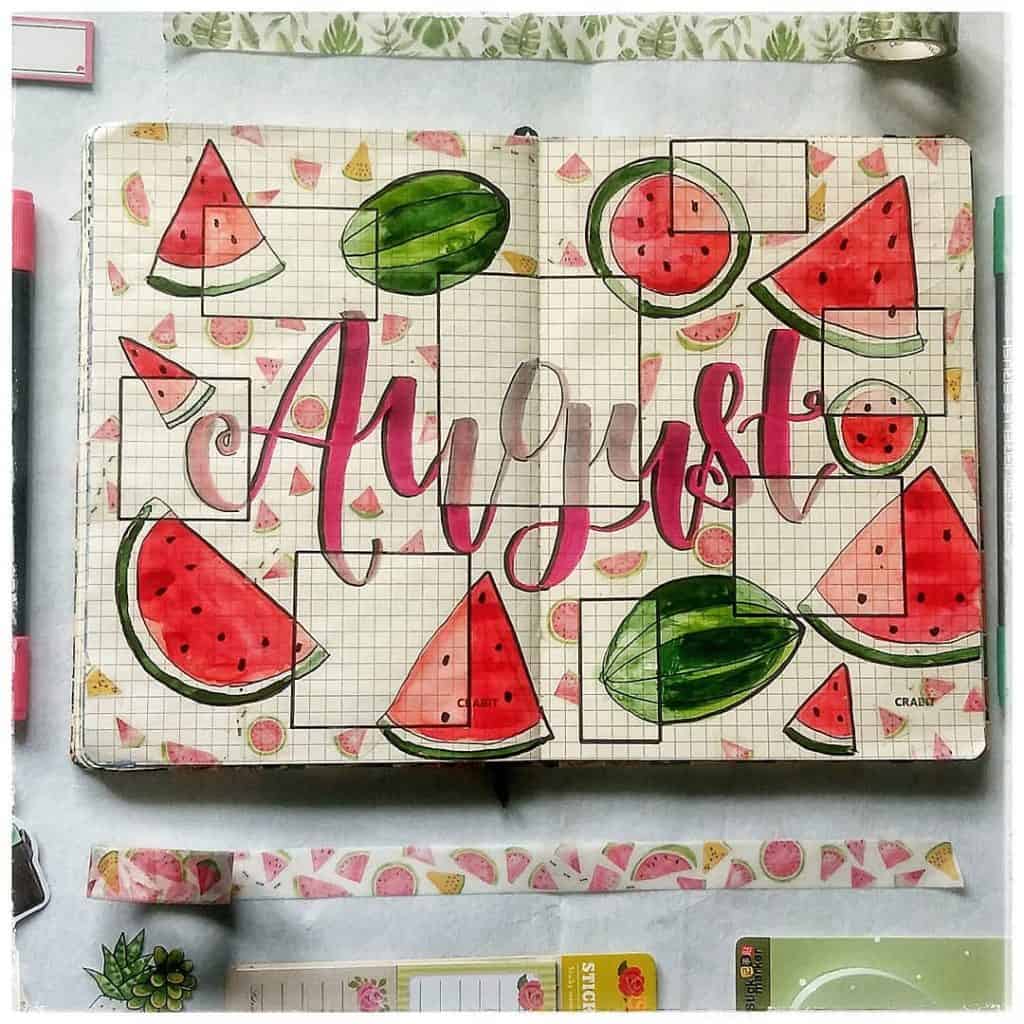 Watermelon bullet journal ideas