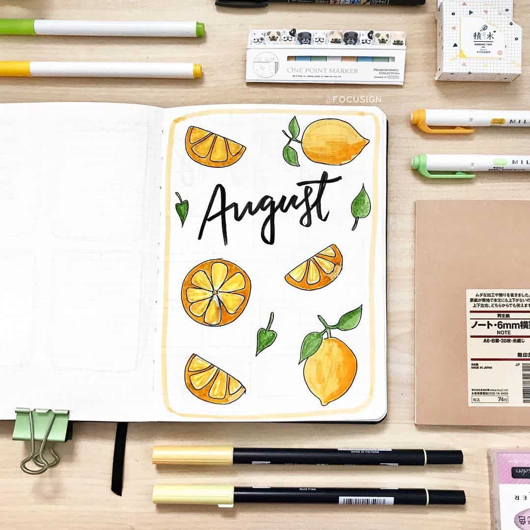 Citrus bullet journal theme ideas | My Inner Creative