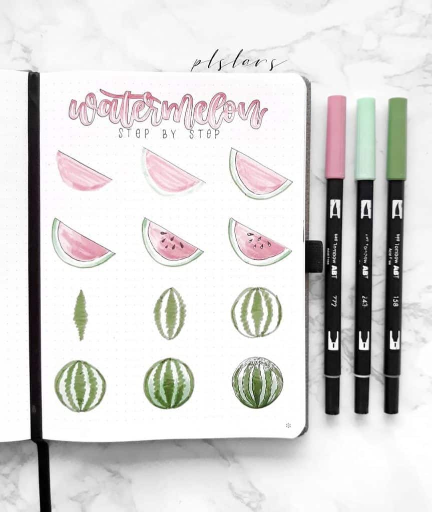 Watermelon bullet journal ideas