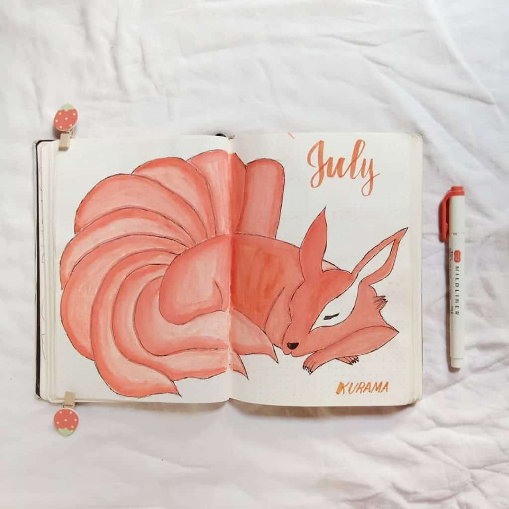 Fox themed bullet journal ideas