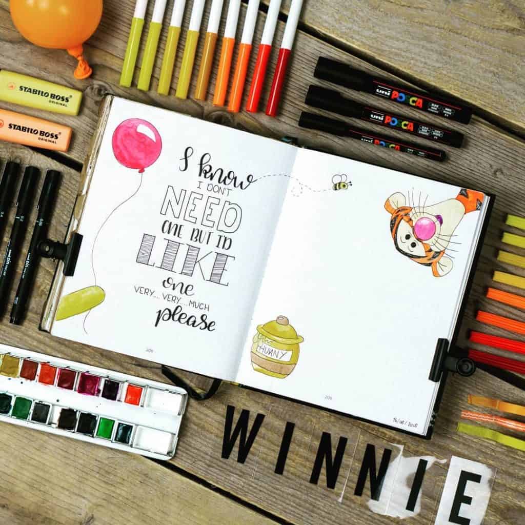 Winnie the Pooh inspired bullet journal