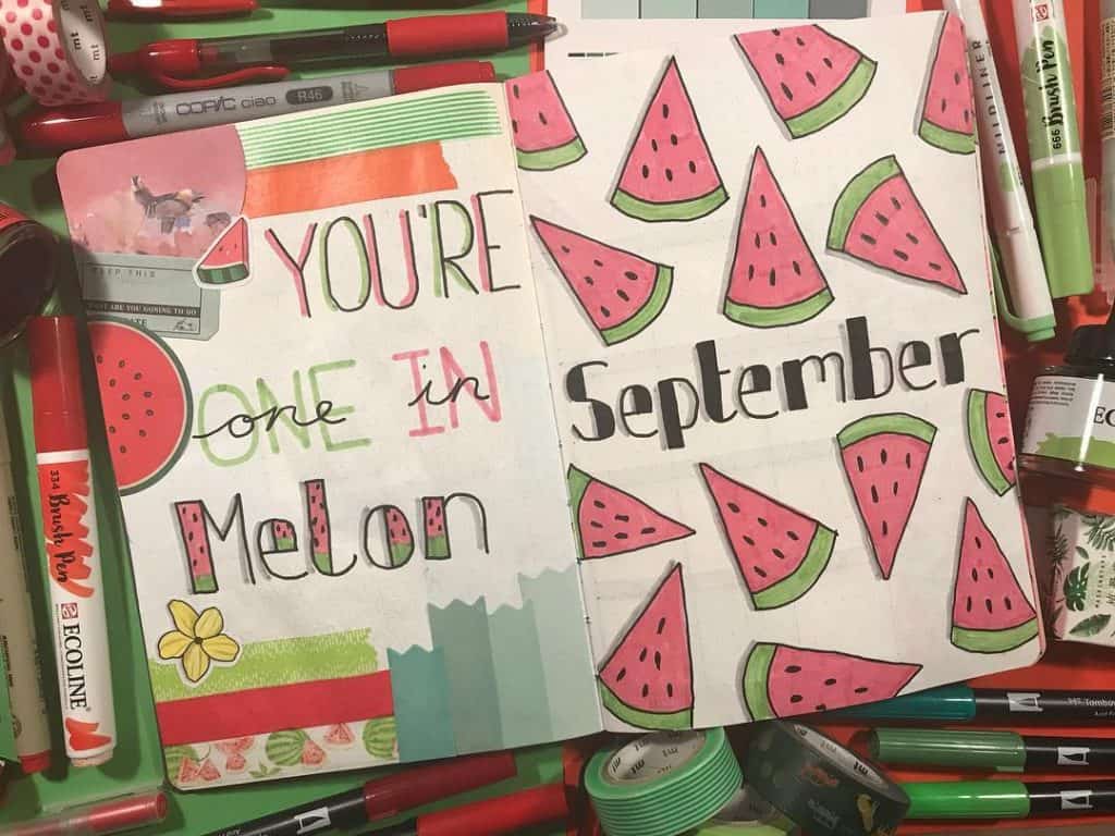 Watermelon bullet journal ideas