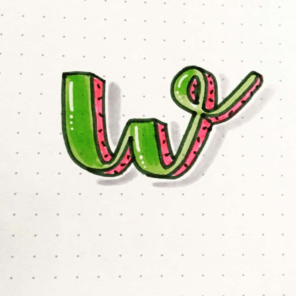 Watermelon bullet journal ideas